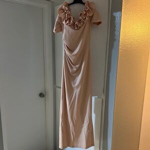 Elegant Ruffled Cream Dress